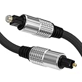 Cyberguys! Optical Audio Cable, Digital Optical Cable with Toslink Connectors, Braided Digital Audio Cables for Soundbar, TV, Receiver, Speaker, Xbox, PS5, Blu-Ray – Gold-Plated, 6ft