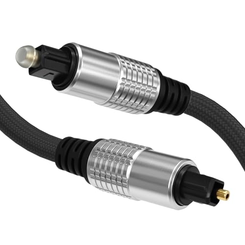 Cyberguys! Optical Audio Cable, Digital Optical Cable with Toslink Connectors, Braided Digital Audio