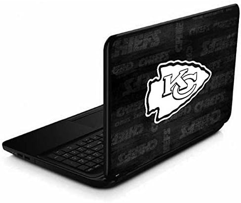 Skinit Decal Laptop Skin Compatible with 15.6 in 15-d038dx - Officially Licensed NFL Kansas City Chiefs Black & White Design