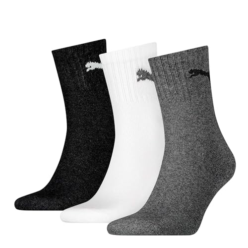 PUMA 9 pair Sport Socken Short Crew Tennis Socks Gr. 35-49 Unisex, Farben:882 - grey/white/black, Socken & Strümpfe:47-49
