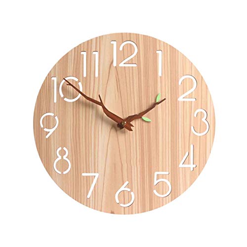 Horloge murale en bois 30cm avec chiffres arabes pour salon