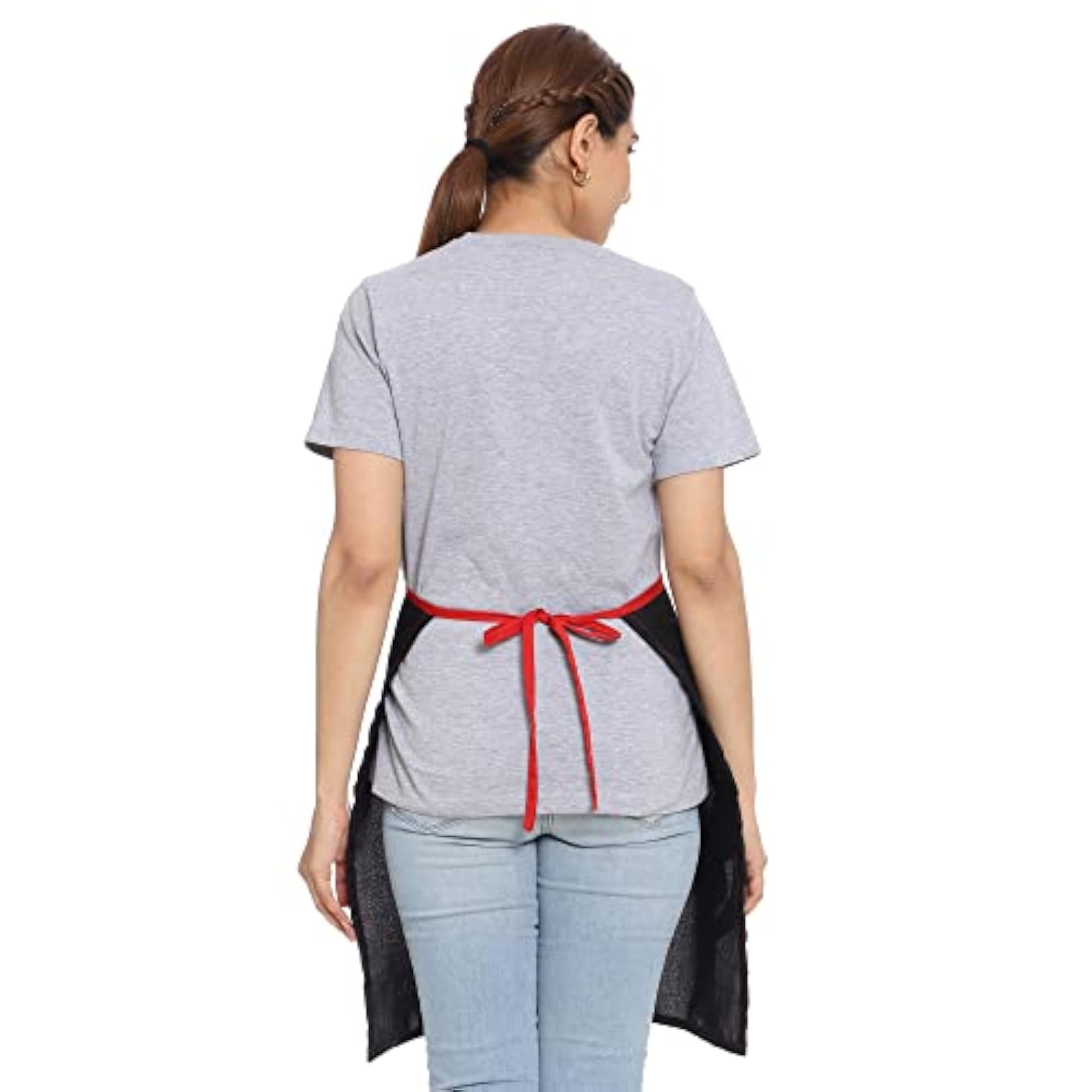 Unisex Polyester Fabric Waist Apron with Chef Cap, Large Pocket
