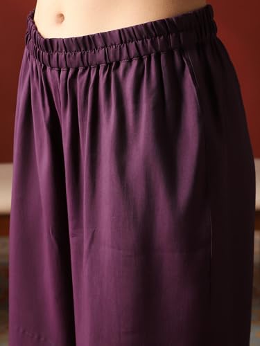 Image of Globus Women Kurta Set (8909389015365 Purple L)