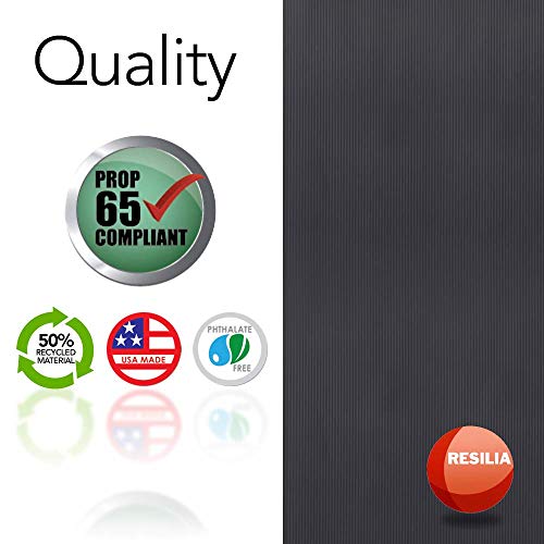 Resilia V-Groove Professional Vinyl Utility Runner – Black, 27 Inches Wide X 6 Feet Long, Heavy Duty Floor Runner, Made In The Usa #TOP7