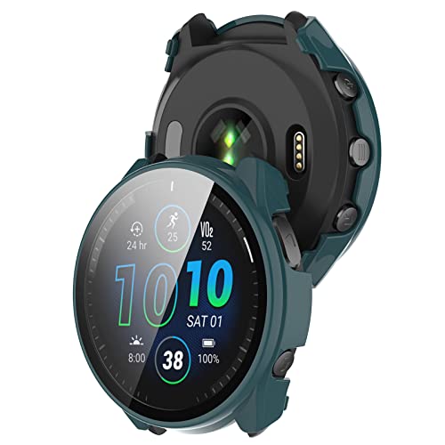 Lemspum All Around Watch Capa robusta com protetor de tela de vidro temperado compatível com Garmin