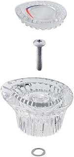 96797 Faucet Handle Kit Replacement Compatible Moen Chateau Tub and Shower Knob, Chrome and White Insert