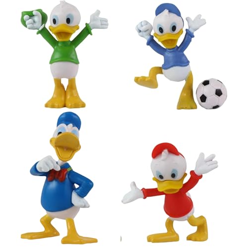 Mickey Mouse and Friends 3D Figures - Highly Detailed 6-10cm Collectible Miniature Figures Perfect for Cake Toppers - (Triplets & Donald Duck)