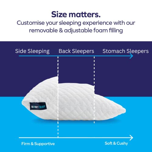 Sidney Sleep Side And Back Sleeper Pillow For Neck And Shoulder Pain Relief - Memory Foam Bed Pillow For Sleeping - 100% Adjustable Fill - Queen Size Washable Case. Extra Fill Included (Queen, White) #TOP3