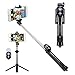 Bluetooth Selfie Stick Alfort Extendable Selfie Stick Tripods 2-in-1 Monopod with Wireless Remote Shutter for iPhone X/8/8P/7/7P/6s/6P/5S, Galaxy S5/S6/S7/S8, Google, Huawei and More(Black)