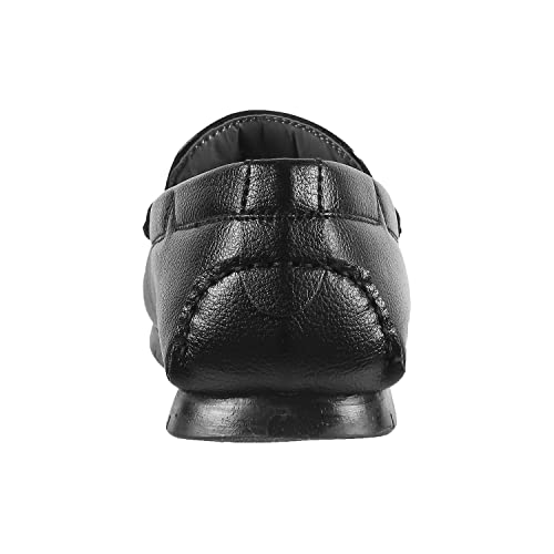 Image of Metro Men Synthetic Slip-On Loafers (Dark Brown), Moc Toe Casual Shoes with Rubber Sole | UK 10 (EU 44)