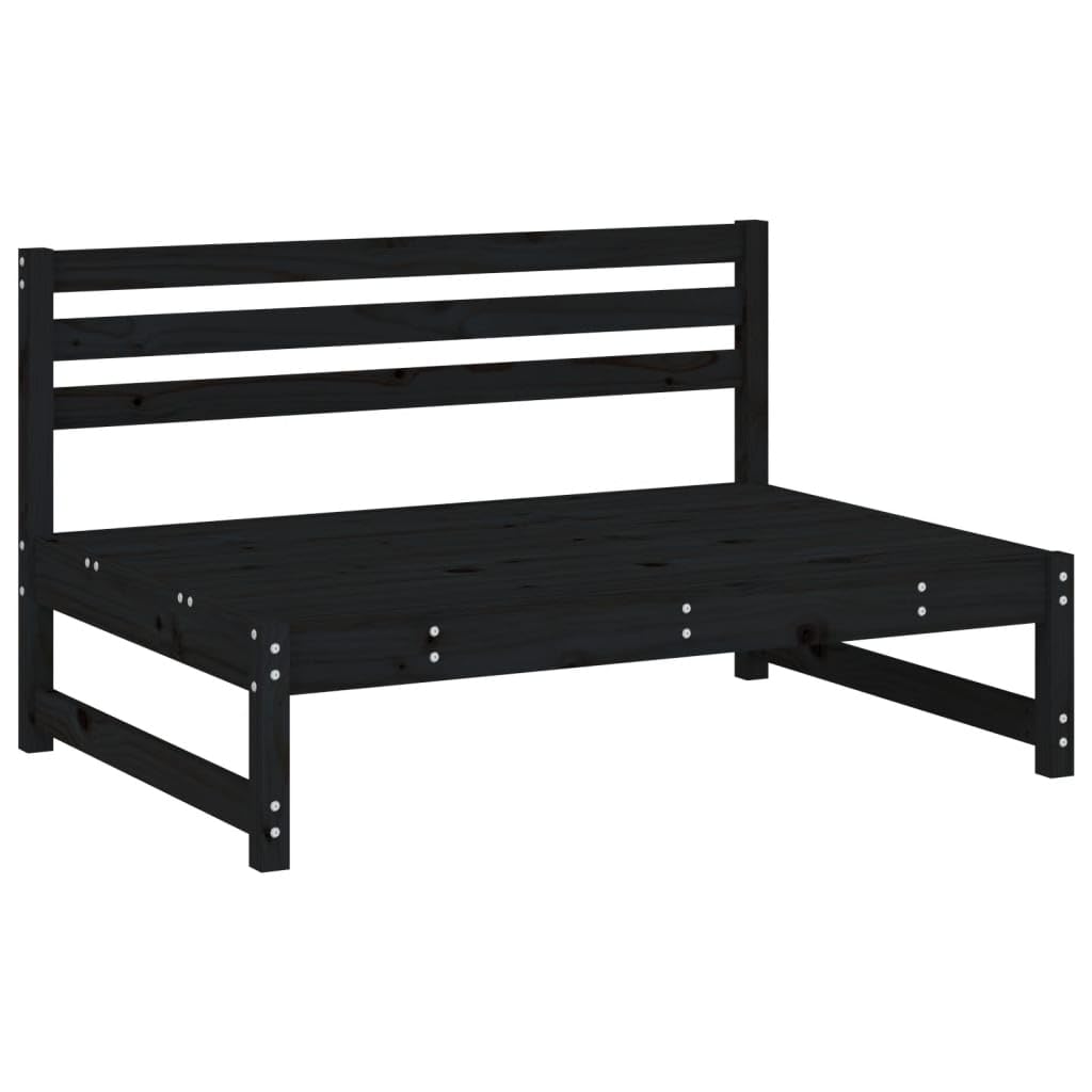 Homgoday Sofá Central Madera Maciza de Pino Negro 120x80 cm, Sofá Central Jardín Muebles de Exterior Sillón Asiento Silla Sala de Estar Salón Terraza Patio Exterior Balcón Estable Tipo 2