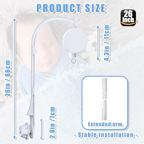 Bras de support mobile pour berceau de bébé 66 cm cintre réglable