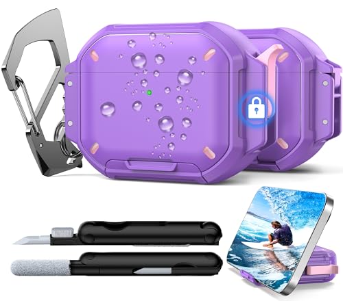 RFUNGUANGO IP68 �h�� Pro 3 �P�[�X - �~���^���[�O���[�h�ی�J�o�[�A���S���b�N�A�L�[�`�F�[���A�d�b�X�^���h�A�N���[�i�[�L�b�g�t�� (�p�[�v��)