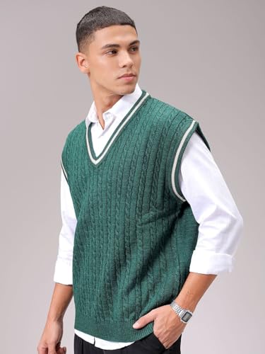 Image of The Indian Garage Co Men Oversized Sleeveless Textured Sweater