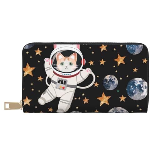 Portefeuille chat astronaute blanc : ne perdez plus vos cartes et votre monnaie