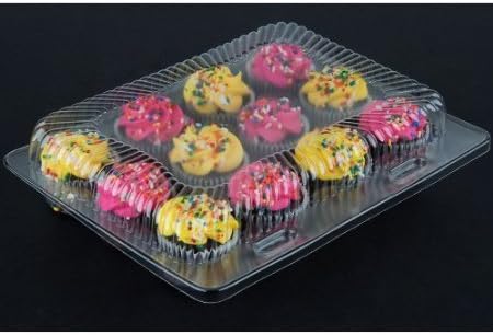 Plastic Mini Cupcake Boxes - Holds 12mini Cupcakes Each. 8 Containers Per Pack