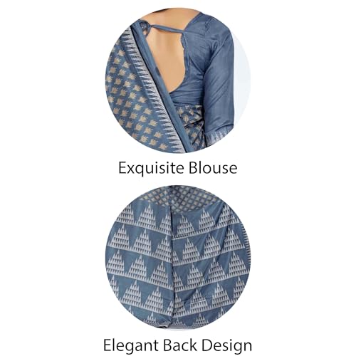 Image of Vimla Women's Kanjivaram Silk Uniform Saree and Unstitched Blouse Piece | Office School Uniform Saree For Women | Sari for Women