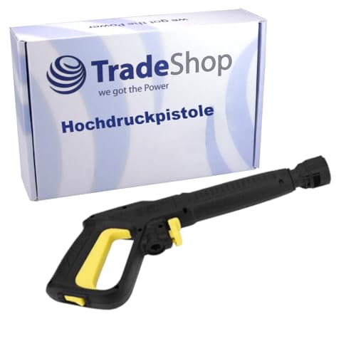 Trade-Shop Pistola de repuesto para limpiadores de alta presión compatible con Karcher K2, K3, K4, K5, K6, K7 (sustituye 2.641-959.0 G160 2.642-172.0), color negro y amarillo