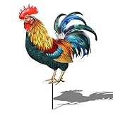 Pawatee Decorative Garden Stakes with Roosters Design,Ideal for Chicken Lovers for Yard Art, Outside, Patio, Outdoor Decor, Garden Decorations, Lawn Ornaments