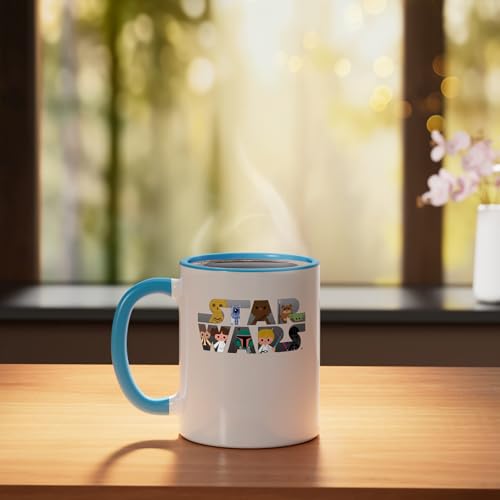 Taza de cerámica Star Wars logo kawaii azul/blanco 11 oz miniatura 3