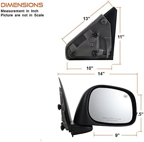 AKKON - For 2002-2008 Dodge Ram 1500/2003-2009 2500 3500 Power Heated Mirror Passenger Right Side Replacement