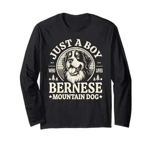Just a boy who loves berner berner hund retro langarmshirt