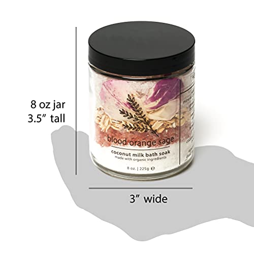 Hemlock Park Coconut Milk Bath Soak | Organic Coconut Milk, Botanicals, Dead Sea, Epsom, And Himalayan Pink Mineral Salts (Blood Orange Sage, 8 Oz) #TOP4