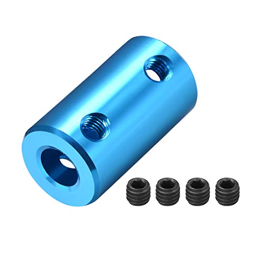 Uxcell 1/4 Inch To 1/4 Inch Bore Rigid Coupling Set Screw L25Xd14 Aluminum Alloy,Shaft Coupler Connector For 3D Printers, Motor Accessories,Blue #TOP23