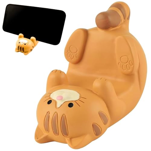 LUHOCIY Support de téléphone portable en forme de tête de chat - Support de téléphone portable mignon et très mignon (chaton orange)