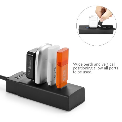 Image of Anker AK-68ANHUB-LB4A-0009 AH401 4-Port USB 3.0 SuperSpeed Hub with 3.3-Foot Cable