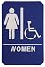 Women Restroom Sign Blue/White - ADA Compliant (1)
