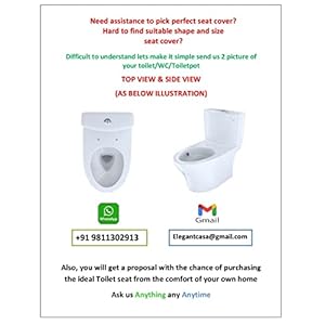 ELEGANT CASA Ivory Colour 2082 Soft-Closing Elongated PP Seat Cover Commode Cover (46 x 36 cm) Adjustable Hinges (Hole distance) from 13-18CM; Ivory Colour ELEGANT CASA Ivory Colour 2082 Soft-Closing Elongated PP Seat Cover Commode Cover (46 x 36 cm) Adjustable Hinges (Hole distance) from 13-18CM; Ivory Colour