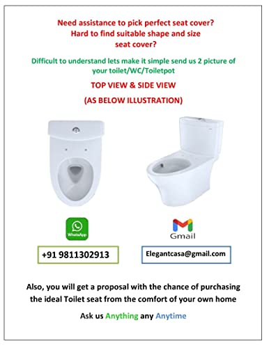 ELEGANT-CASA-Ivory-Colour-2082-Soft-Closing-Elongated-PP-Seat-Cover-Commode-Cover-46-x-36-cm-Adjustable-Hinges-Hole-distance-from-13-18CM-Ivory-Colour ELEGANT CASA Ivory Colour 2082 Soft-Closing Elongated PP Seat Cover Commode Cover (46 x 36 cm) Adjustable Hinges (Hole distance) from 13-18CM; Ivory Colour