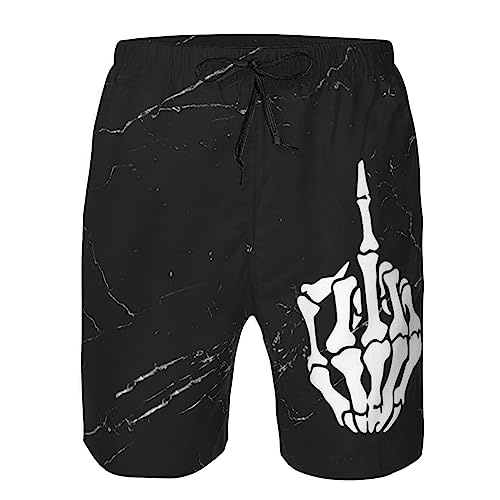 Kkaingg Skull Middle Finger Men's Swim Trunks Quick Dry Swim Shorts Summer Beach Shorts with Pockets Swimsuit4