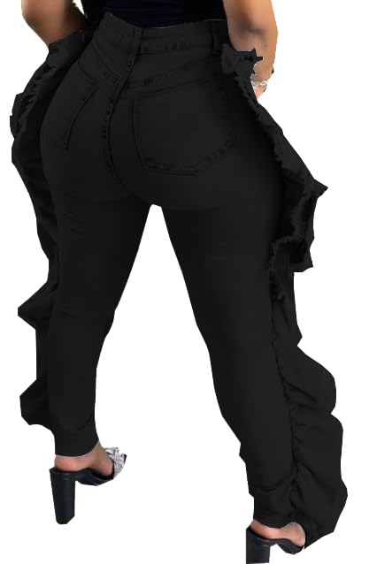 SperLucky Plus Size Jeans for Women Blue High Waisted Distressed Casual Jeans2