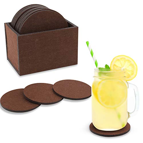 Juego de 12 Posavasos para Vaso, Vidrio Posavasos Originales con Caja, Antideslizante Posavasos de Fieltro para para Café, Vasos, Tazas, Bebidas, Bar Cover