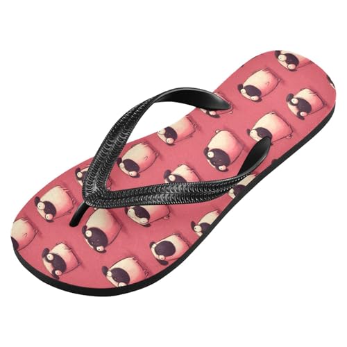 Flip Flop Sandals Pugs Anime Print for Women Men Beach Outdoor XS2