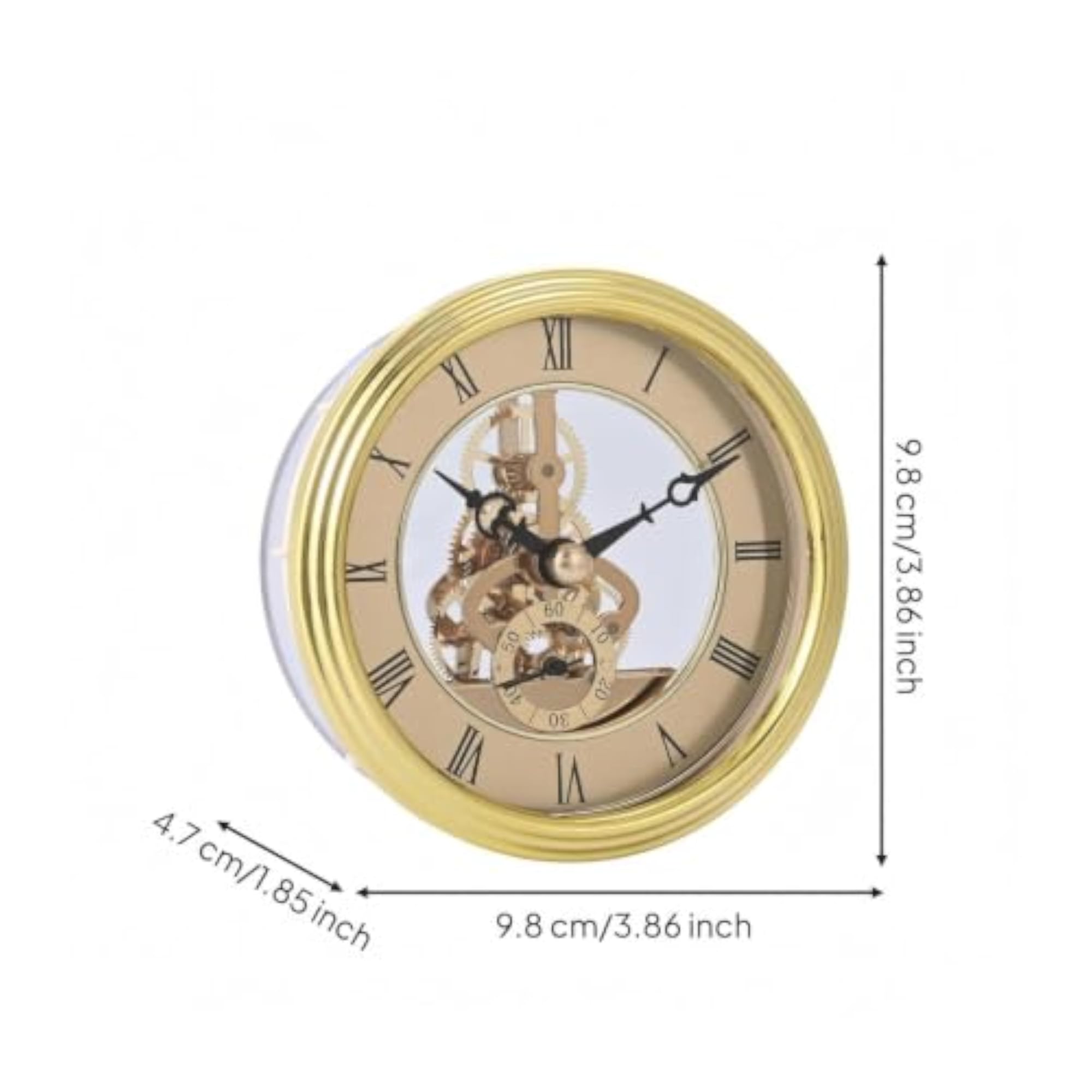 Round Clock Insert with Mechanical Gears