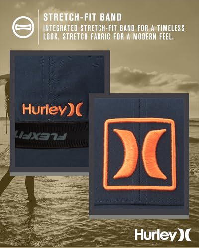 Image of Hurley Mens Reflect Icon Curved Brim Fitted Baseball Cap