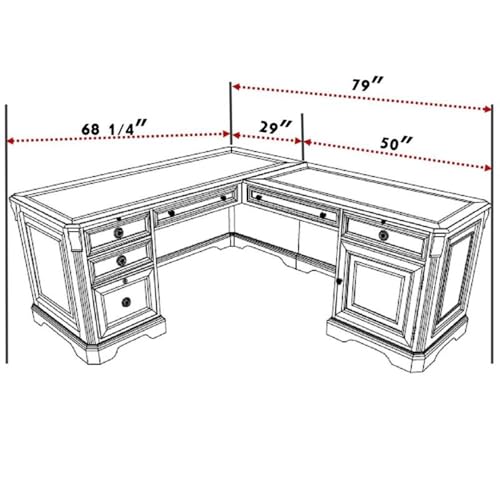 Hooker Furniture Brookhaven Executive L Shaped Computer Desk - Image 4