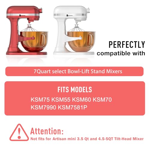 Image of 7QT Stainless Steel Mixer Bowl for Kitchenaid Stand Mixers, Kitchen Aid Mixing Bowl for 7QT Lift Mixer with Handle Copper
