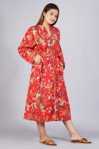 Image of Cotton Women Stylish Printed Kimono, Bath Robe,Night Wear Suit,Swim Wear, Night Dress, Beach Wear