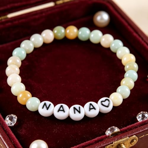 Image of Kivosliviz Nana Bracelet Beaded Gifts from Granddaughter Grandson Mothers Day Jewelry Nana Bracelet