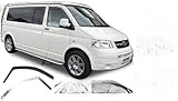 Estos deflectores de ventana en canal son compatibles con: Volkswagen Transporter T5 , T6 ( 2003-hoy día ) VW Caravelle, Multivan, Doubleback (Camper), California.