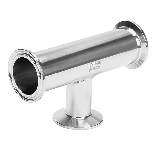 Image of DERNORD Reducing Clamp Tee 3 Way Stainless Steel 304 Sanitary Fitting (Pipe OD: 1.5 inch x 1.5 inch x 1 inch)