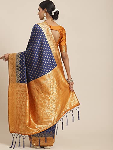 Image of AKHILAM Women's Geometric Silk Blend Zari Saree With Unstitched Blouse Piece (FF0GNG220 Parent)