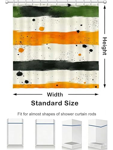 Rideau de douche 90x180 cm rétro abstrait en polyester imperméable - 5