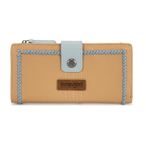 Image of Montana West X Wrangler Women Wallets Minimalist Compact Credit Card Organizer for Woman Ladies Female Rfid Bifold Travel Wallet with Zipper Pocket