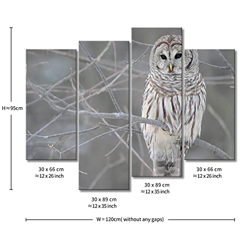 4 Piece Wall Art Painting White Owl In The Tree Prints On Canvas The Picture Animal Pictures Oil For Home Modern Decoration Print Décor #TOP6