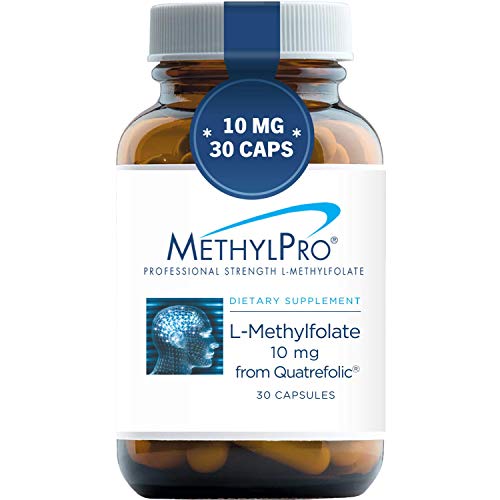 MethylPro 10mg Quatrefolic L-Methylfolate (30 Capsules) - Professional Strength Active Methyl Folate Supplement for Mood, from Glucosamine Salt, Gluten-Free Fast-Acting 5-MTHF, No Fillers